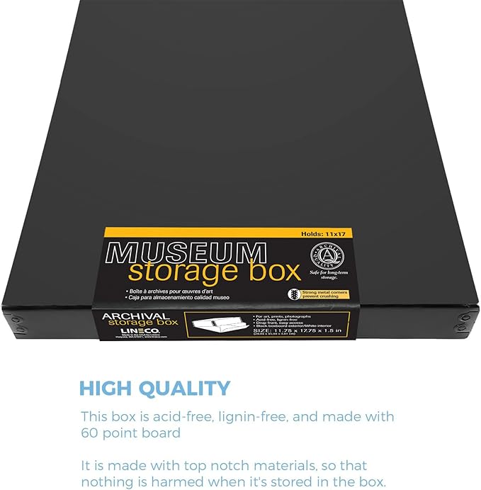 Lineco Museum Archival Storage Box, 11.75x17.75x1.5 in. Drop Front Design. - Image 7