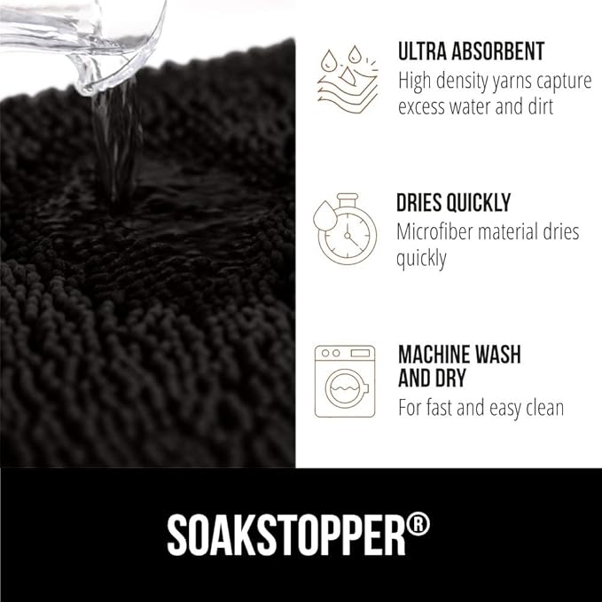 GORILLA GRIP SOAKSTOPPER Dog Door Mat, 70x24 Machine Washable Rug Absorbent - Image 4
