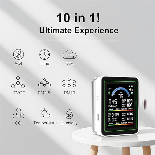 10 in 1 Smart Air Quality Monitor Indoor, Carbon Monoxide Detectors, Co2 - Image 5