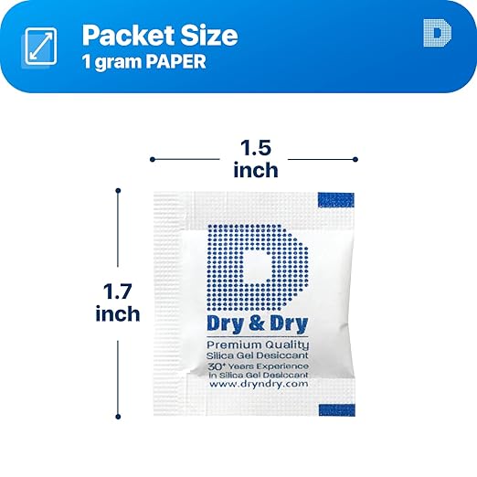 Dry & Dry 1 Gram Food Grade Silica Gel Packs Desiccant Packs, Silica Packets - Image 7