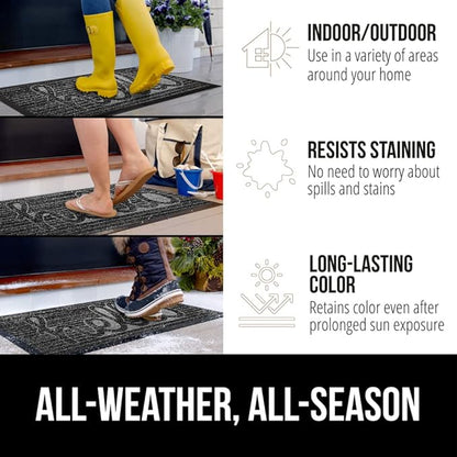 GORILLA GRIP 100% Waterproof All-Season WeatherMax Doormat, US Designed Natural - Image 4