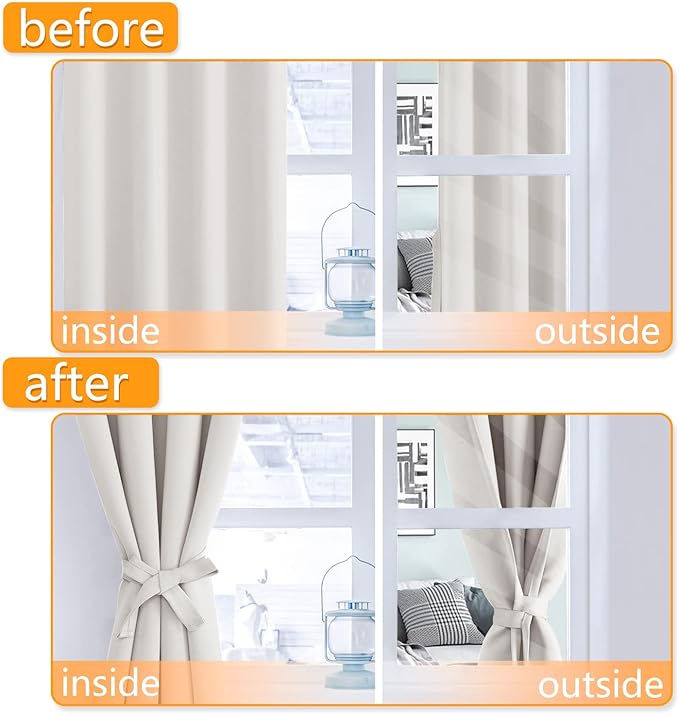 Hiasan Room Darkening Curtains for Bedroom, 70 x 63 Inches - Image 5