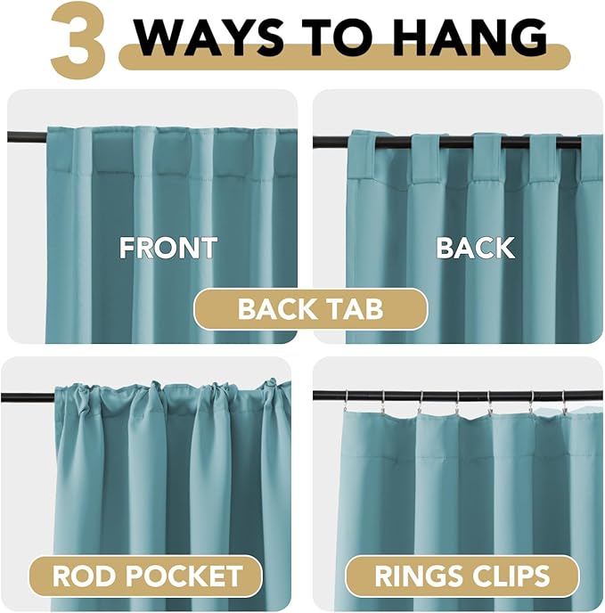 H.VERSAILTEX Blackout Curtains Thermal Insulated Window Treatment Panels Room - Image 4