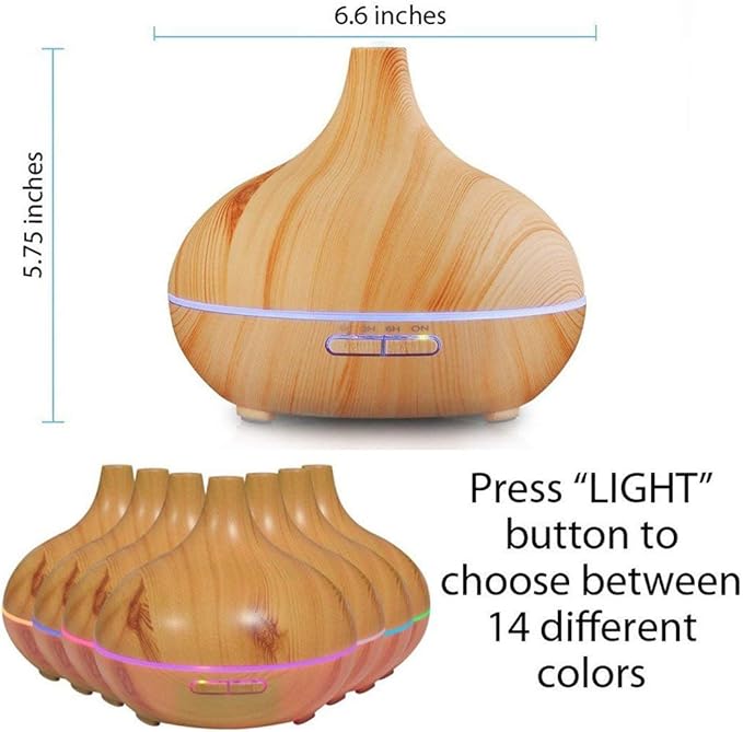 Aroma Essential Oil Diffuser, JoySusie 500ml Wood Grain Ultrasonic Cool Mist - Image 2