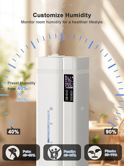 13L/3.4Gal Humidifiers for Bedroom, Ultrasonic Warm & Cool Mist Humidifier - Image 8