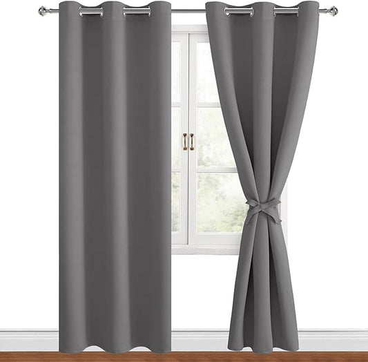 Hiasan Blackout Curtains for Bedroom and Living Room, Light Blocking, Noise by Hiasan