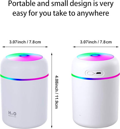 2 Pieces Cool Mist Portable Mini Humidifiers, 300 ml, Quiet USB Personal - Image 2