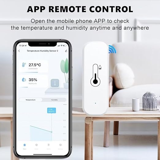 WiFi & Bluetooth Temperature and Humidity Monitor, Compatible - Image 3