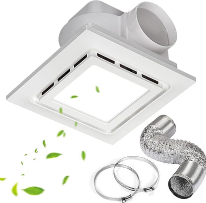 12" Exhaust Fan with Light, 144 CFM Silent Exhaust Fan with 6500K 12W LED Light by TCYFCJ