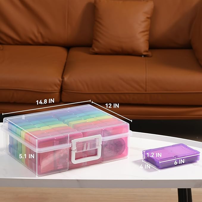 novelinks Transparent 4" x 6" Photo Organizers and Photo Storage Box - Image 3
