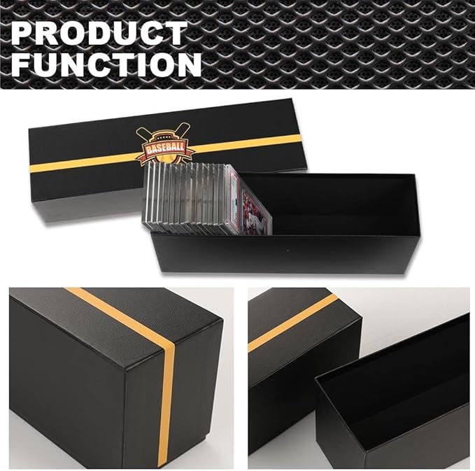 G-PLUS Graded Cards Holder Container Graded Card Storage Box Holds 50-55 Black - Image 9