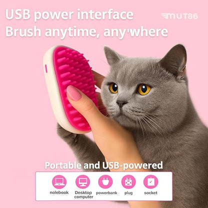 Cat Steam Brush, 3-in-1 Mist Grooming Brush, USB-C Rechargeable Anti-Static - Image 8