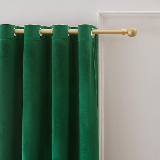 Christmas Green Decorative Velvet Curtains 120 inches Elegant Living Room - Image 2
