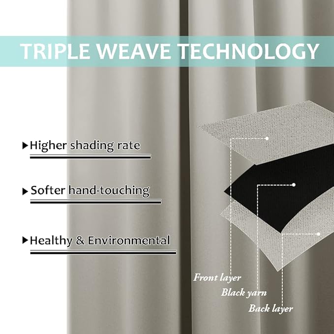 NICETOWN Natural Full Shading Wall Curtains - Image 6