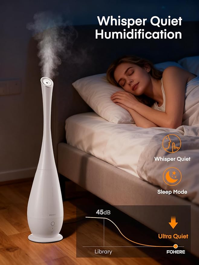 FOHERE Humidifiers for Bedroom Large Room, 5L Cool Mist Quiet Humidifier 48H - Image 3