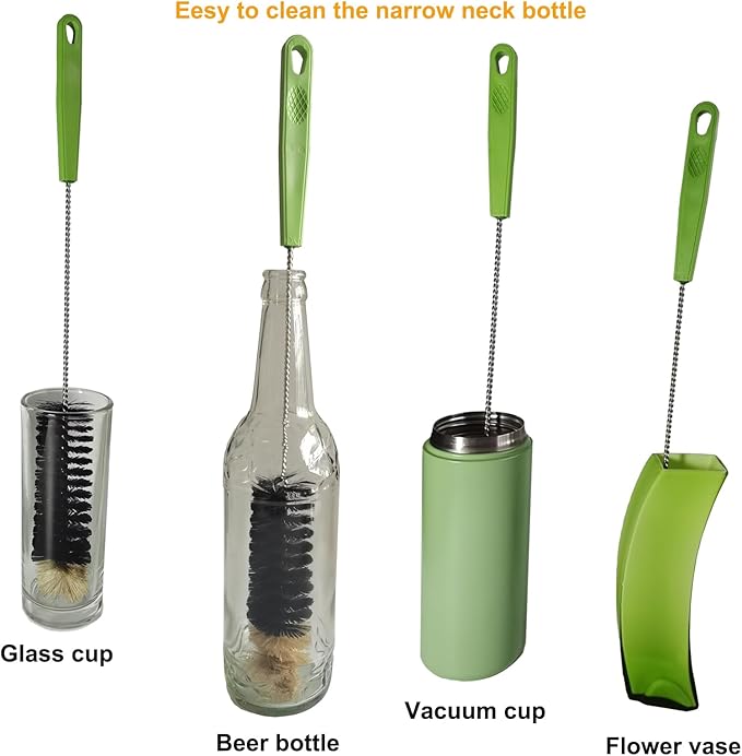 16" Water Bottle Brush for Cleaning, Dokpod Long Handle Bottle Cleaner Brush - Image 2