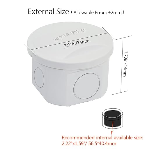 LeMotech Junction Box, Electrical Box IP55 Water Resistant Dustproof ABS - Image 2