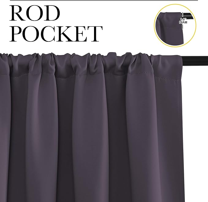 NICETOWN Kitchen Curtains, Short Blackout Drapes, 34 in x 45 in, Thermal - Image 2