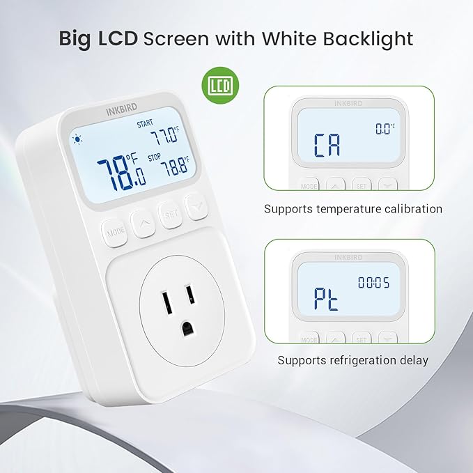 INKBIRD Plug in Thermostat 15A 1800W, Programmable Heating Cooling Digital - Image 7