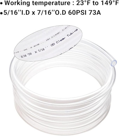 Clear Vinyl Tubing 5/16" ID × 7/16" OD -25 Ft 60PSI, Flexible Plastic Tubing - Image 5
