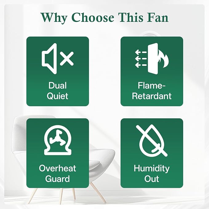 Bathroom Exhaust Fan 8", 1.0 Sones Ideal Ventilation - Image 6