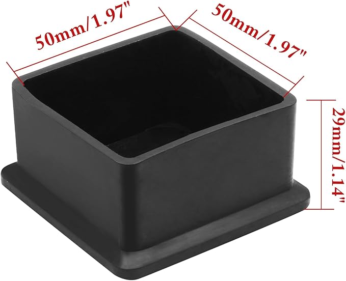 4 Pcs Square PVC Furniture Leg Caps, Vinyl Flexible Chair Leg Floor Protectors - Image 2