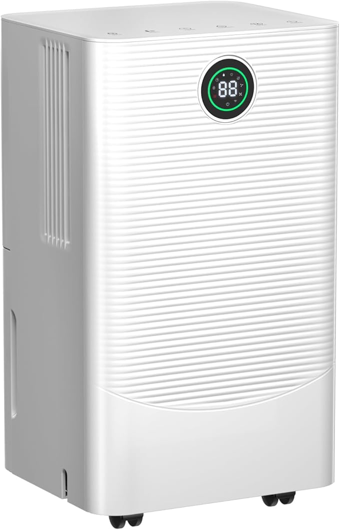 25 Pint Dehumidifier for Bedroom Bathroom Basement, 38dB Quiet, Precise by Electactic