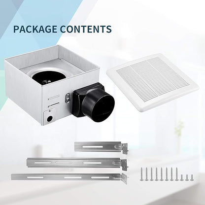 Tech Drive Bathroom Exhaust Fan 90 CFM 1.5 Sone, Very Quiet Ceiling Mounted - Image 6