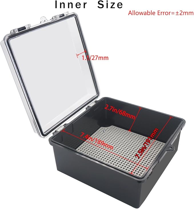 Junction Box, Hinged Black Clear Cover IP67 Waterproof ABS Project Box - Image 3