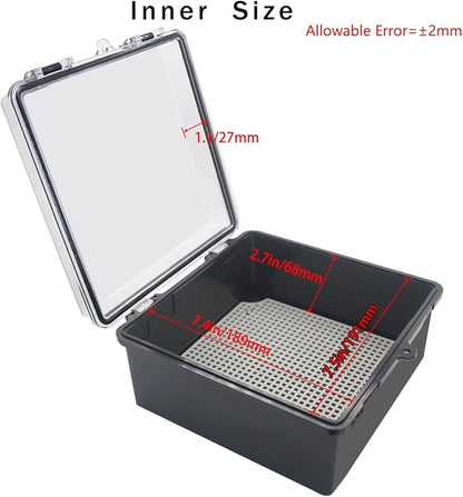 Junction Box, Hinged Black Clear Cover IP67 Waterproof ABS Project Box - Image 3