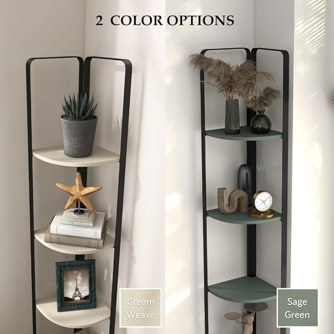 Furniture of America Leif Modern 5 Shelf Bookcase, Two-Tone Corner Bookshelf - Image 7