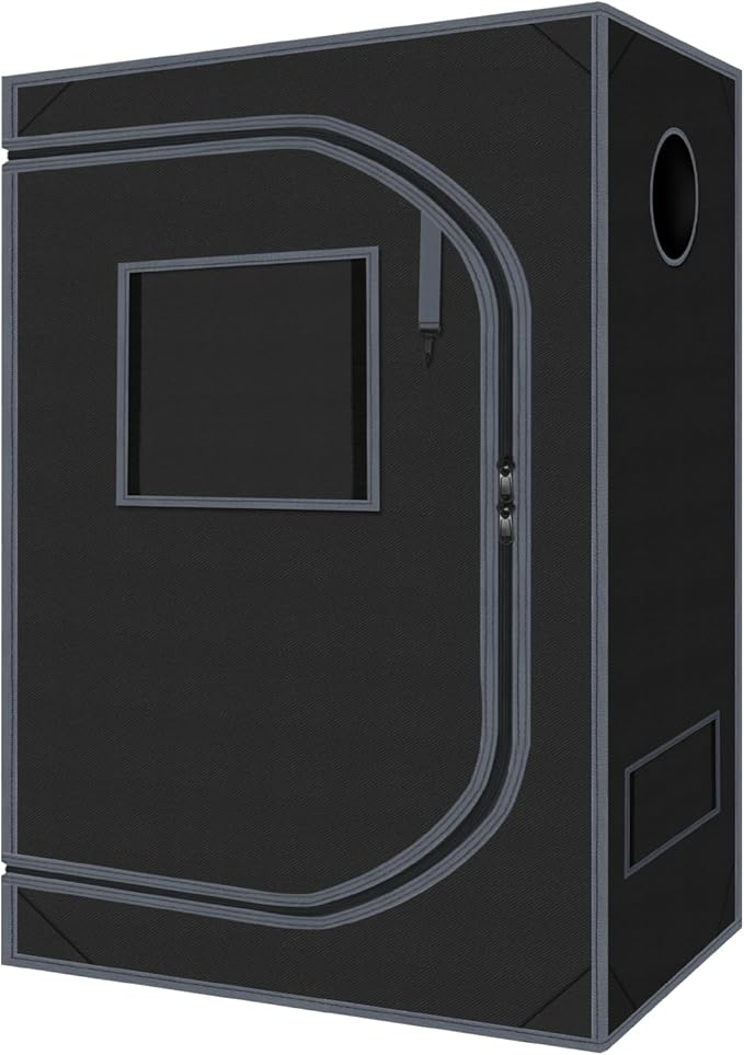 4x2 Grow Tent Plant Tent Dark Room, 600D Mylar Hydroponic 48"x24"x60" Grow Tent by Zazzy