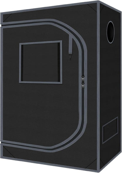 4x2 Grow Tent Plant Tent Dark Room, 600D Mylar Hydroponic 48"x24"x60" Grow Tent by Zazzy