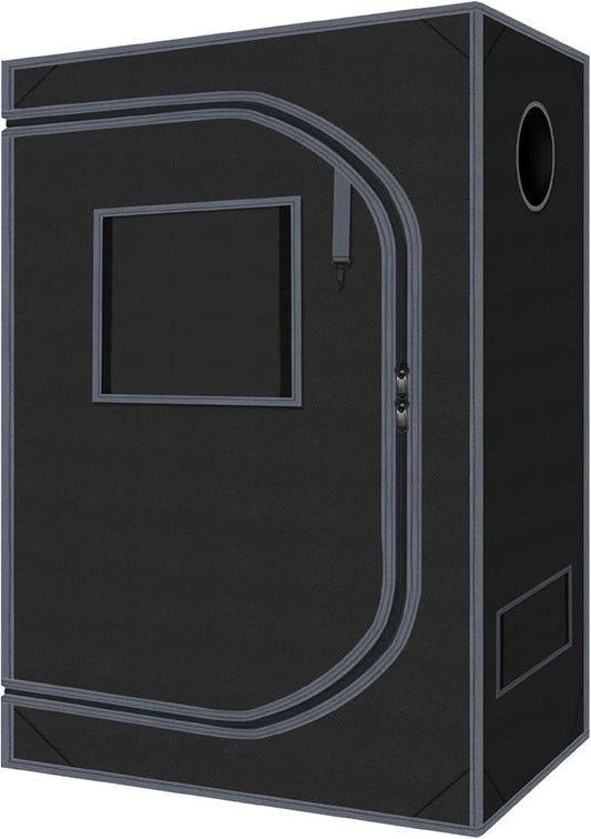 4x2 Grow Tent Plant Tent Dark Room, 600D Mylar Hydroponic 48"x24"x60" Grow Tent by Zazzy
