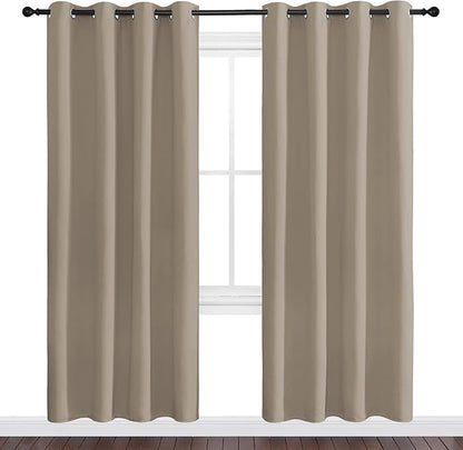 NICETOWN Taupe Blackout Curtains 78" Long - Image 2