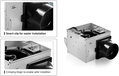 Tech Drive Bathroom Exhaust Fan 110 CFM, 1.5 Sone, 4-Inch Duct, No Attic Access - Image 4