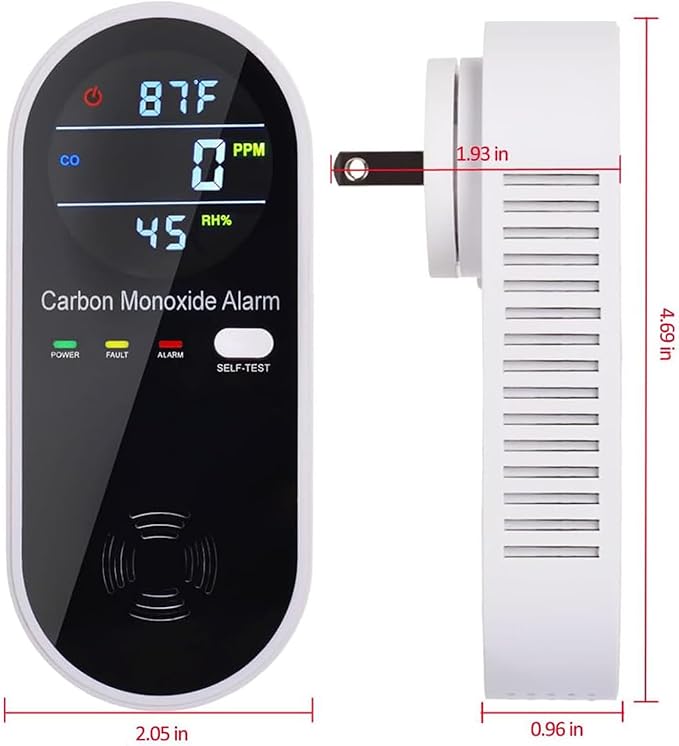 3-in-1 Carbon Monoxide Detectors Plug in Wall, Portable Carbon Monoxide Detector - Image 3