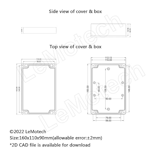 LeMotech Electrical Box ABS Plastic Project Box IP65 Waterproof Junction Box - Image 8