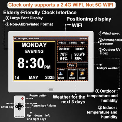 2025 New Digital Clock with Temperature/Humidity & Weather Forecast, Auto Time - Image 2