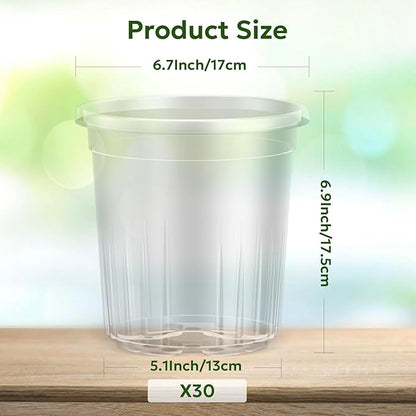 30 Packs 1 Gallon Reinforced Clear Nursery Pots - Image 2