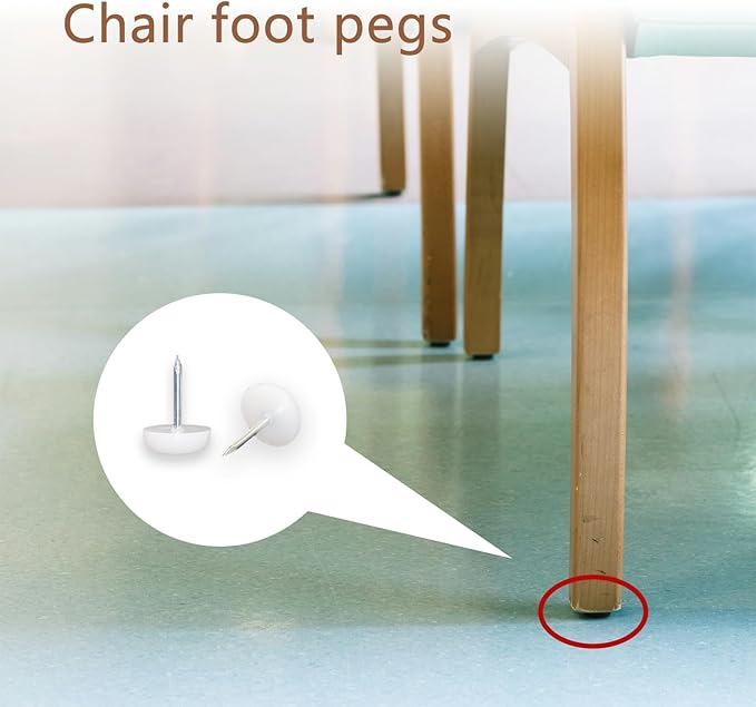 100 Pcs Furniture Feet Nail Plastic Glide Nails Round Chair Table Leg Protector - Image 7