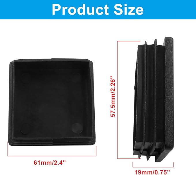 4 Pack 2-3/8" Square Plastic Plugs - Image 2