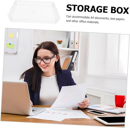 Flat Transparent File Storage Box Business Certificate Organizer - Image 9