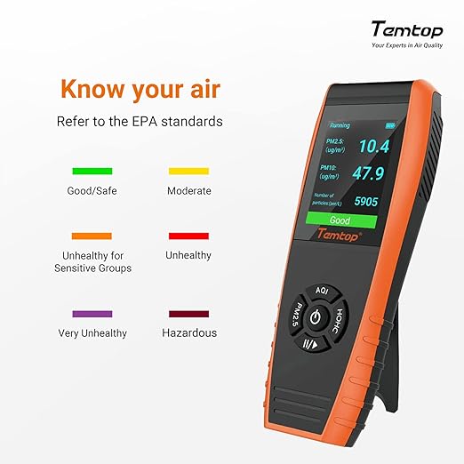 Temtop Air Quality Monitor PM2.5 PM10 Particle Counter, Formaldehyde, - Image 6