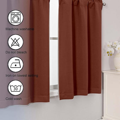 Chyhomenyc Terracotta Short Blackout Curtains 24 Inch Length, Small Kitchen - Image 7
