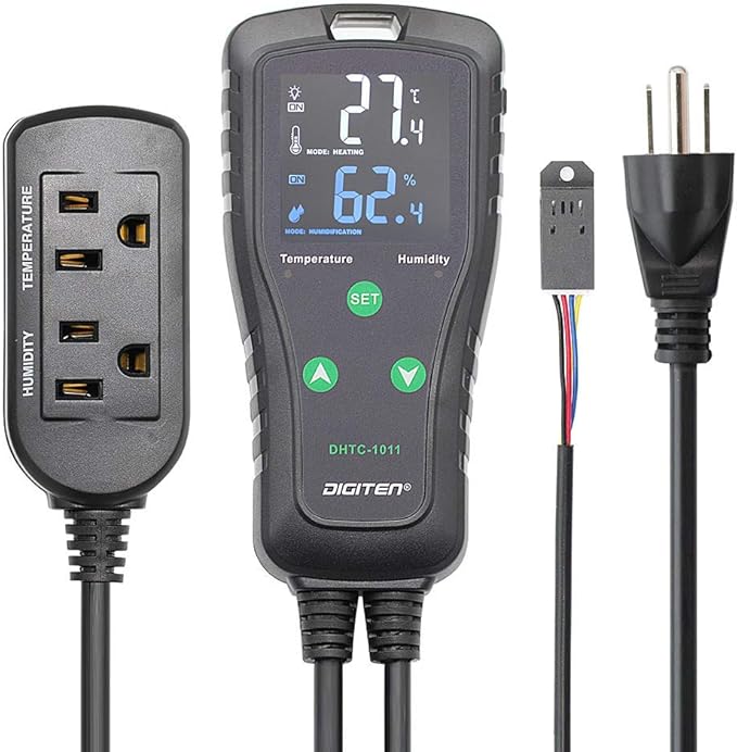Temperature and Humidity ControllerPlug-in Thermostat Humidistat Reptile by SENSTREE