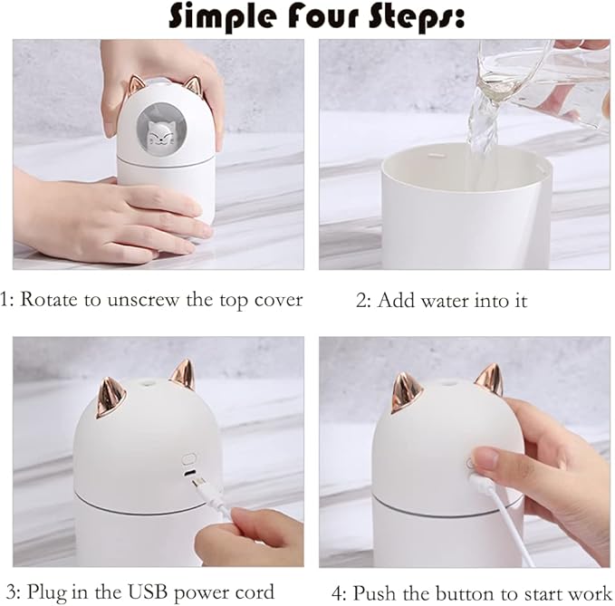 Portable 300ml Mini Cool Mist Humidifier - Image 6