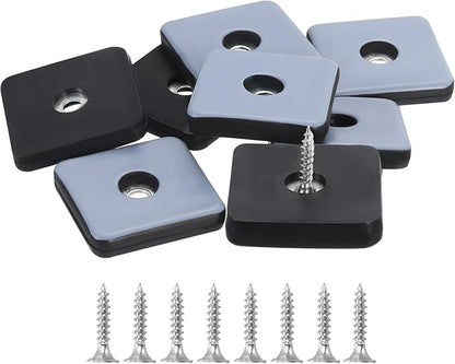 uxcell 8 Pcs Furniture Slider Pads, 1.57x1.57 Inch PTFE Square Screw-on by uxcell