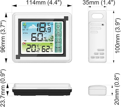 Indoor Outdoor Thermometer Hygrometer Wireless Remote Weather Stations - Image 7