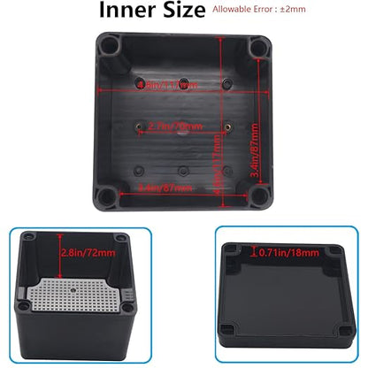 Junction Box, IP67 Waterproof ABS Black Project Box - Image 4